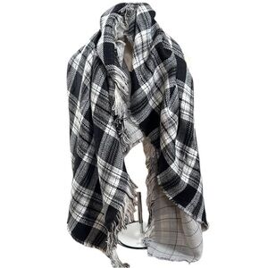 Falls Creek Black Plaid Blanket Scarf